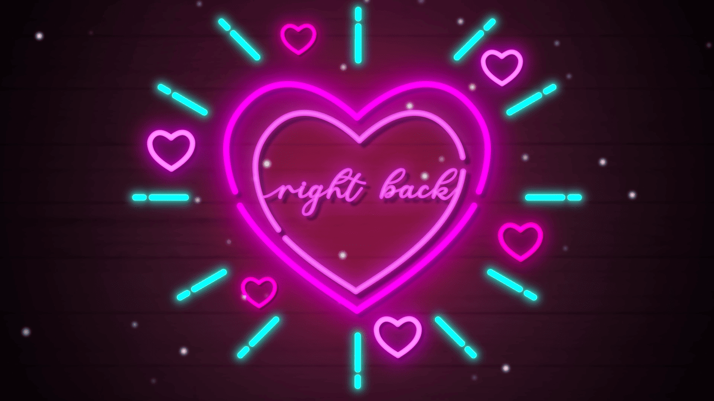 Pink Cyan Neon Love Stream Overlay – Striking Animated Template for Streamers