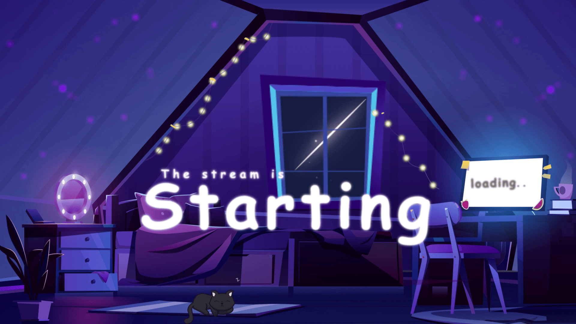 Lo-FI Night Stream Overlay – Cozy, Ambient, Minimalist Template for Relaxed Twitch Streams
