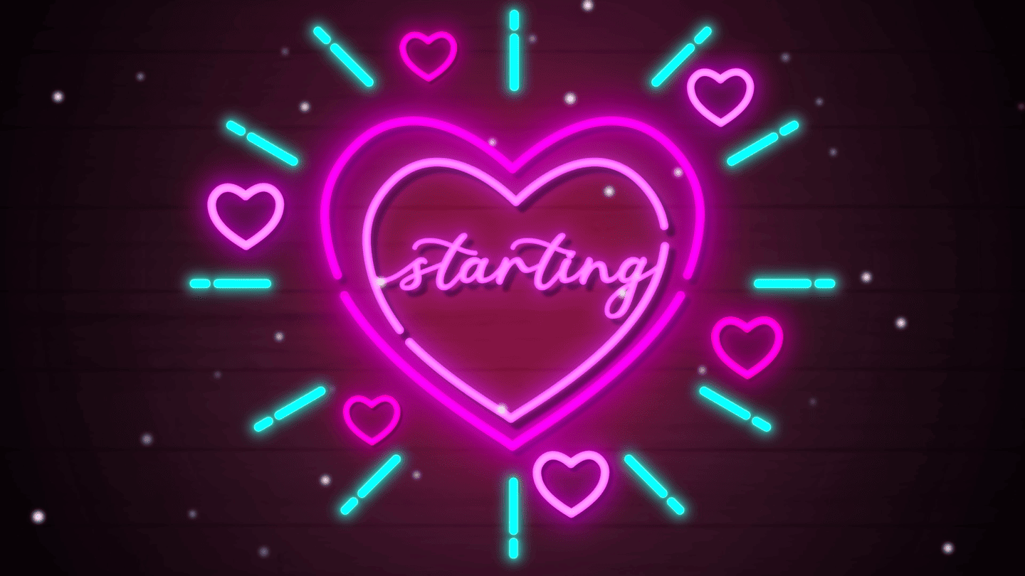 Pink Cyan Neon Love Stream Overlay – Striking Animated Template for Streamers