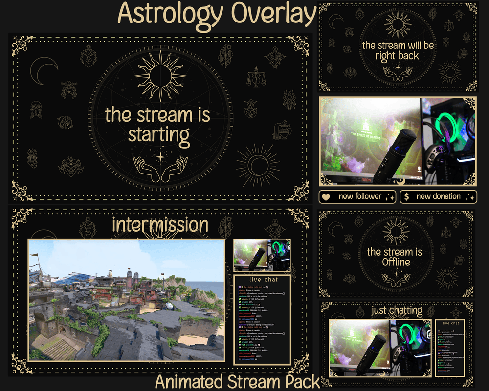 Astrology Stream Overlay for a Cosmic Streaming Vibe