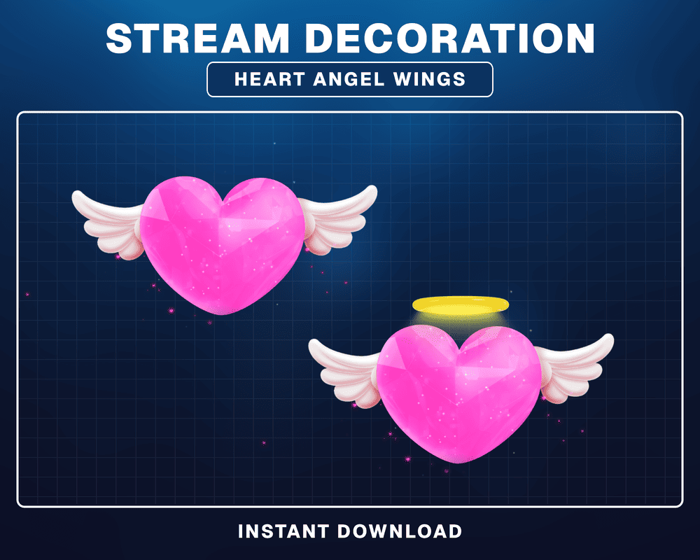 Heart Wings Stream Overlay – Animated Twitch & OBS Stream Overlay