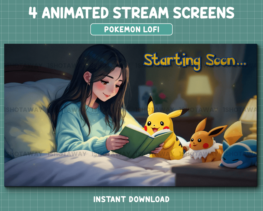 Anime Girl Pokemon Theme Stream Overlay That Stands Out