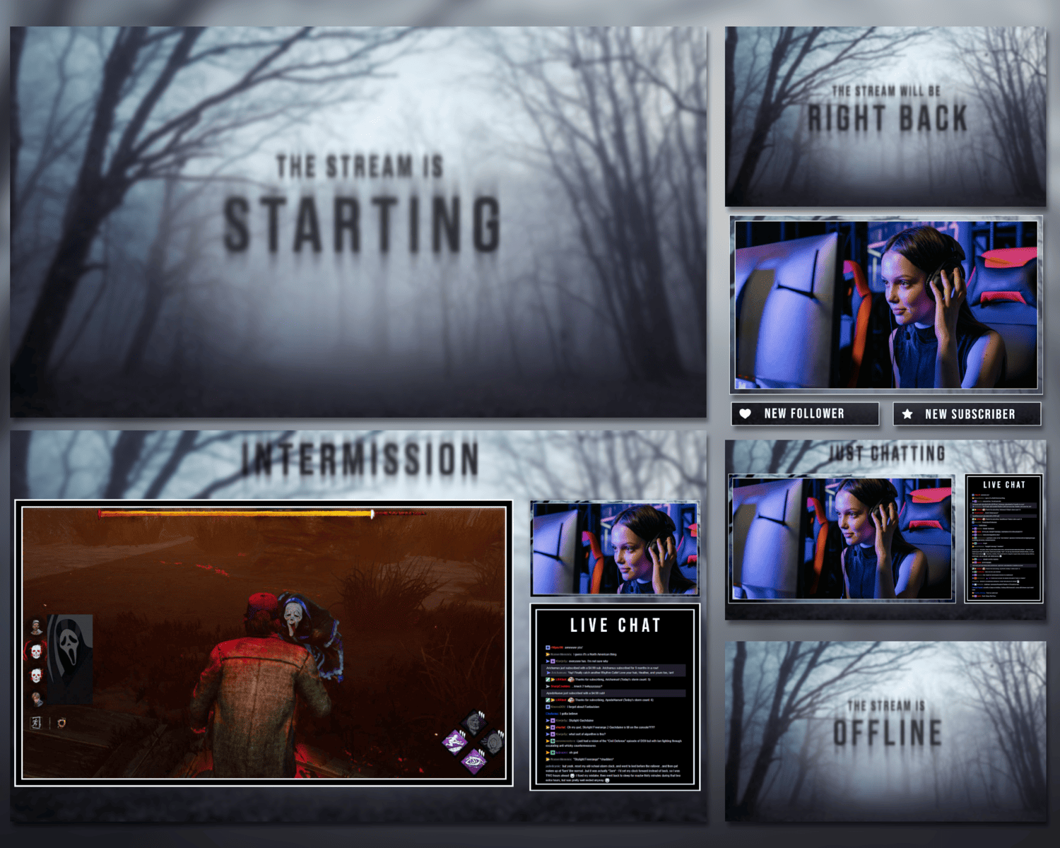 Enchanted Foggy Forest Stream Overlay – Mystical Stream Template for Twitch, OBS, YouTube