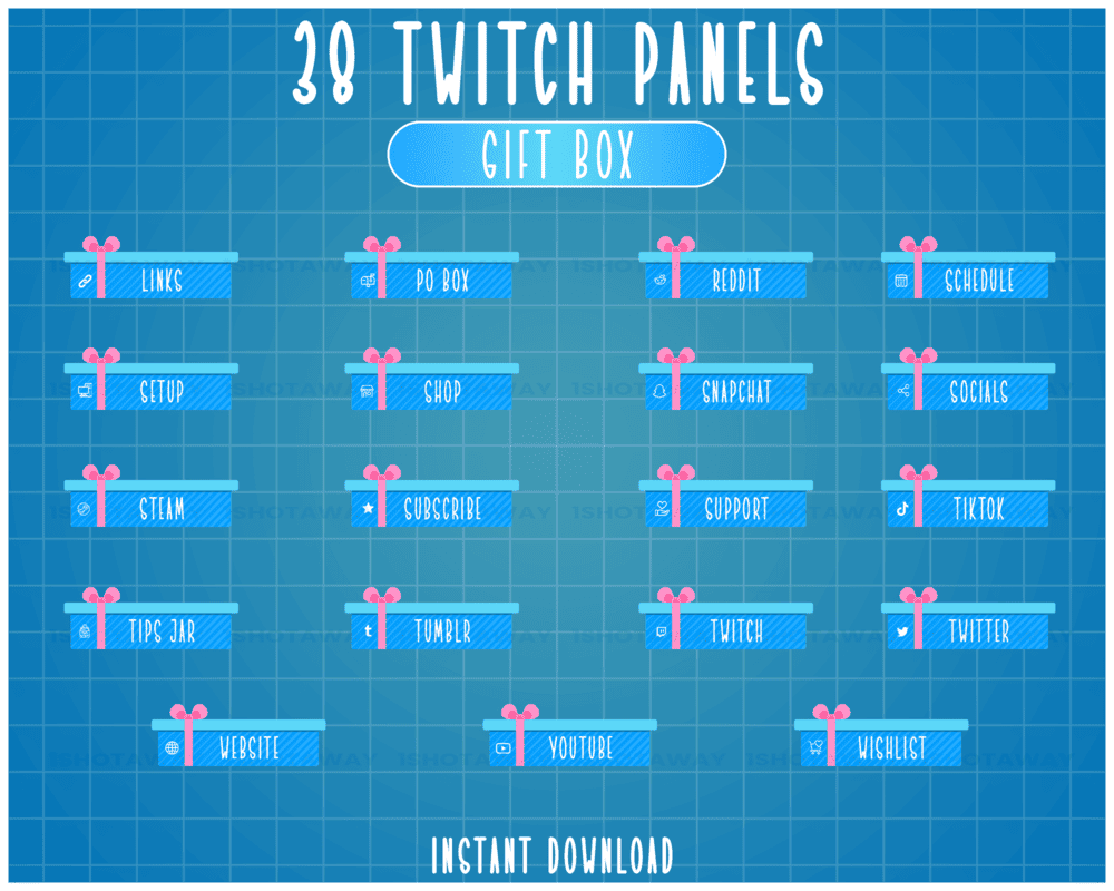 Giftbox Twitch Panel Template – Streamlabs & Animated Panels for Creators