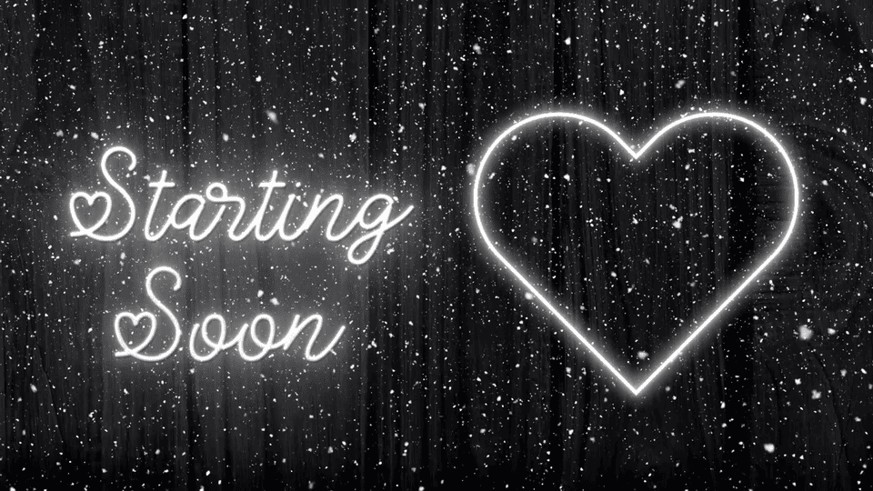 Valentine Neon Twitch Overlay – Black & White Theme for Streamers