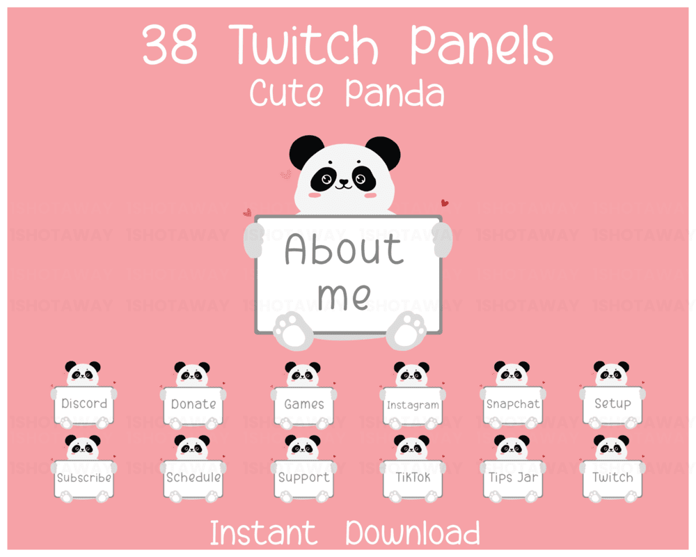 Black Panda Twitch Stream Panels – Unique Streamlabs, Kick & Anime Styles