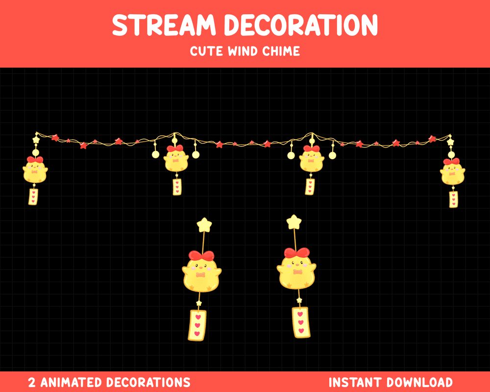 Duck Wind Chime Stream Overlay – Animated Twitch & OBS Stream Overlay