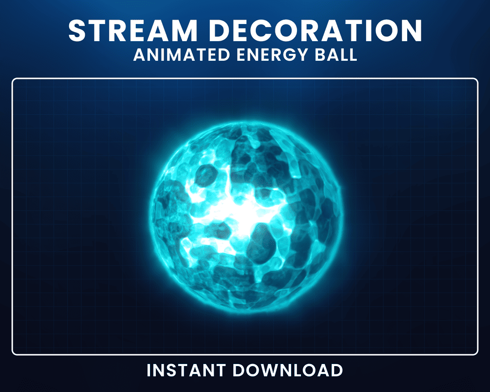 Blue Energy Ball Twitch Stream Overlay – Animated OBS Designs
