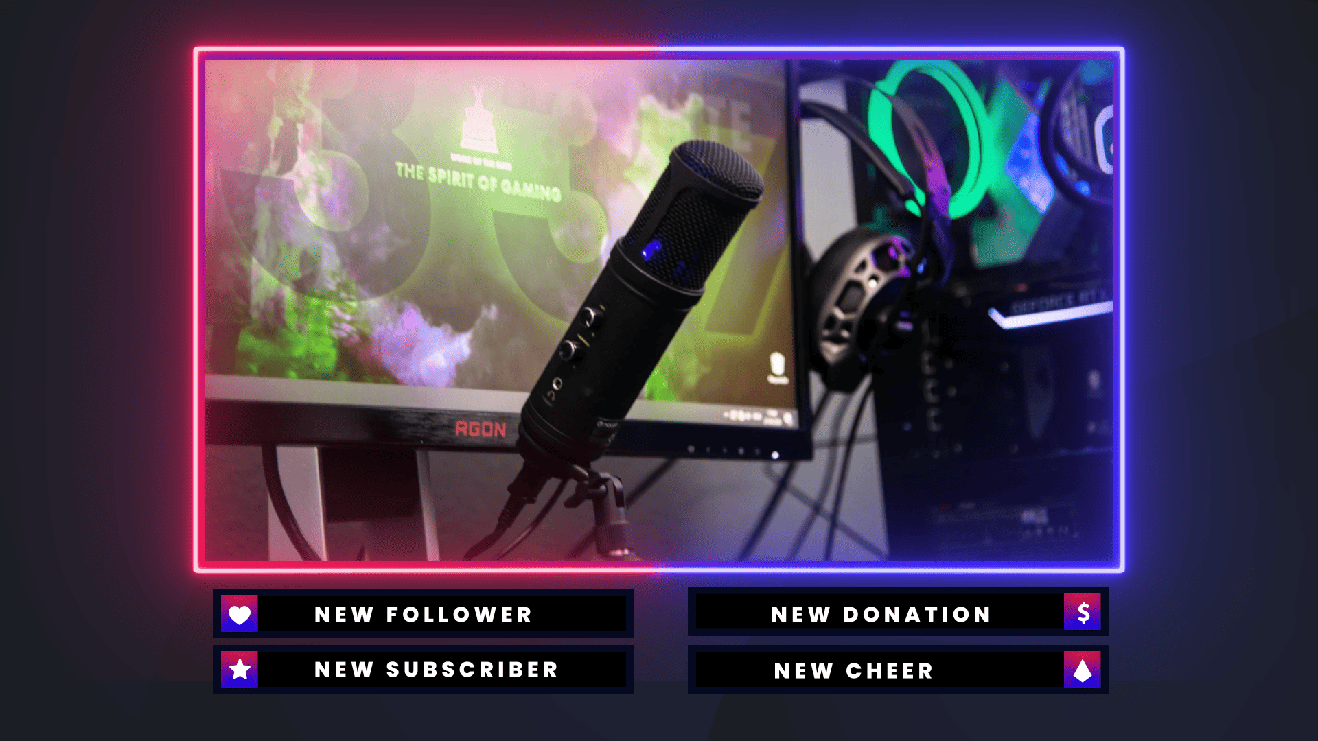 Neon Blue & Red Stream Overlay – Vibrant, Energetic, Futuristic Design for Twitch & YouTube