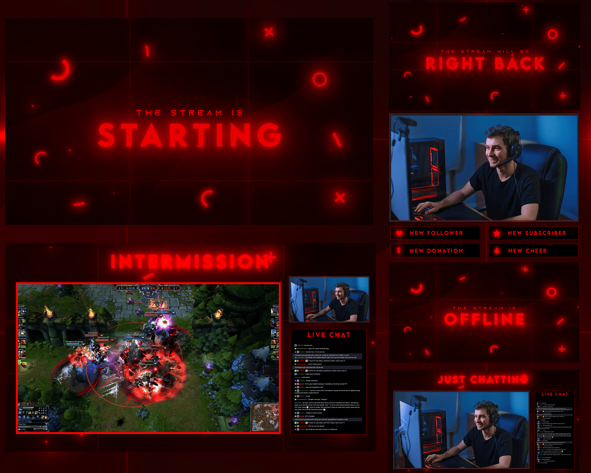 Bold Black and Red Stream Overlay for a Striking Look