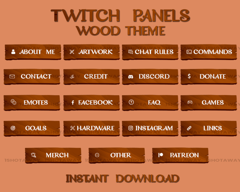 Dark Wood Texture Stream Panels – Best Twitch Panels & Templates