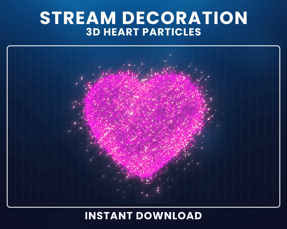 Animated 3D Heart Overlay Video – Stream Decorations for Twitch