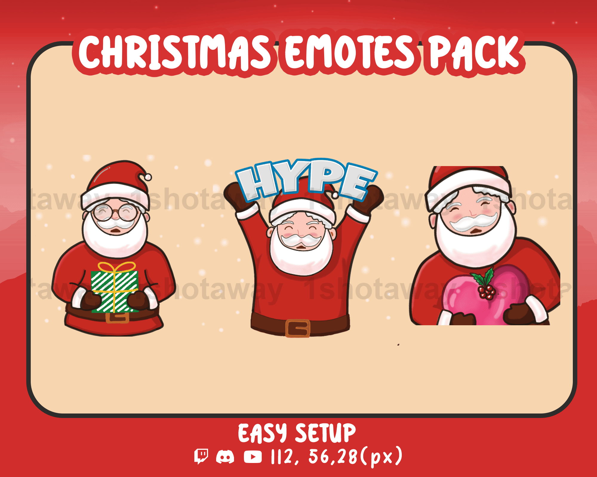 Christmas Santa Twitch Emotes – Festive & Animated Stream Emotes for Holiday Cheer