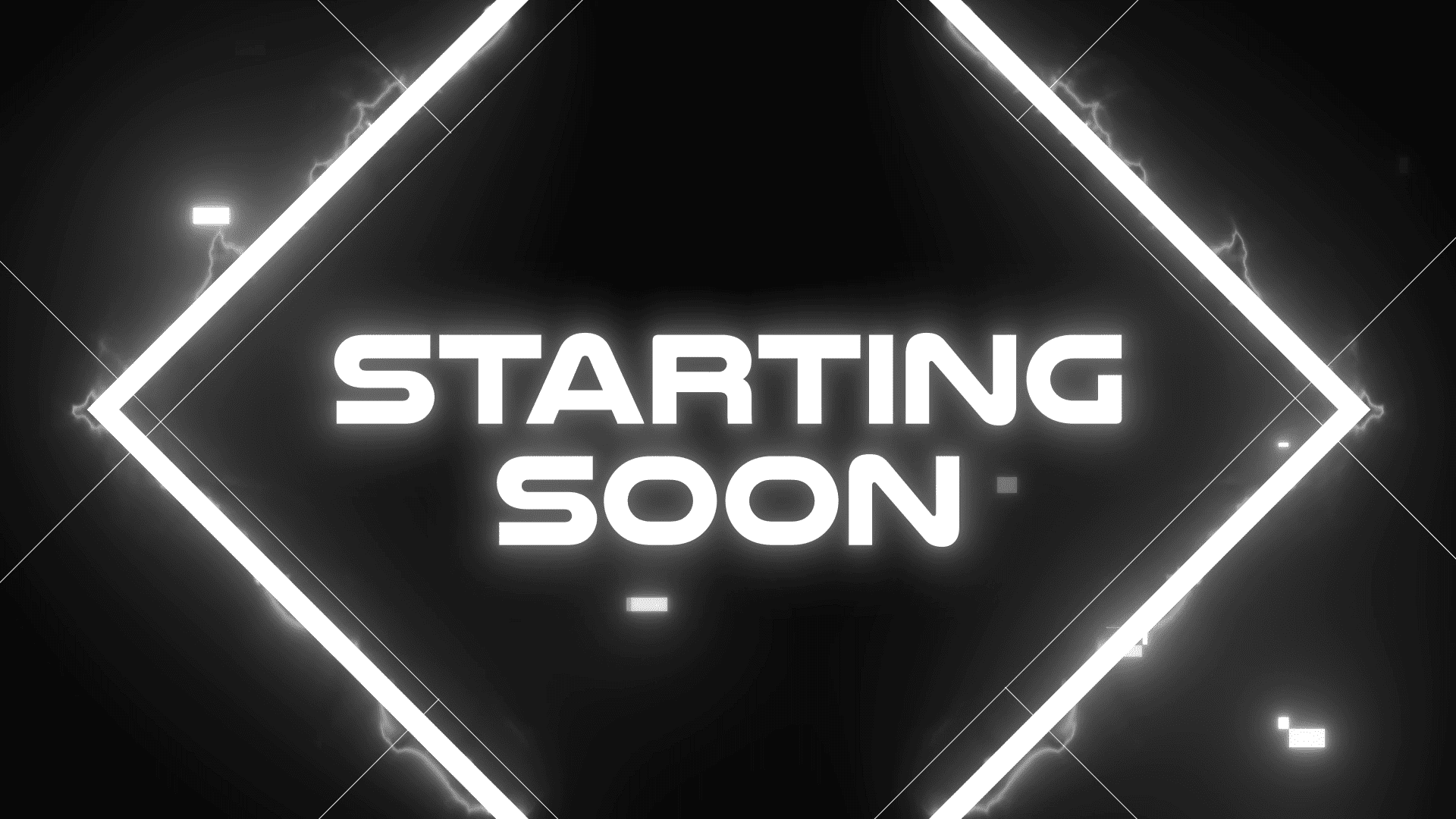 Neon Glitch Black & White Stream Overlay - Futuristic Stream Design
