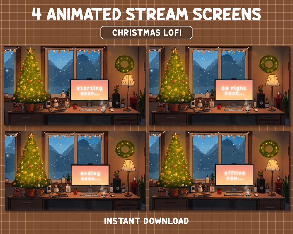 Christmas Cozy Stream Overlay for Twitch & YouTube