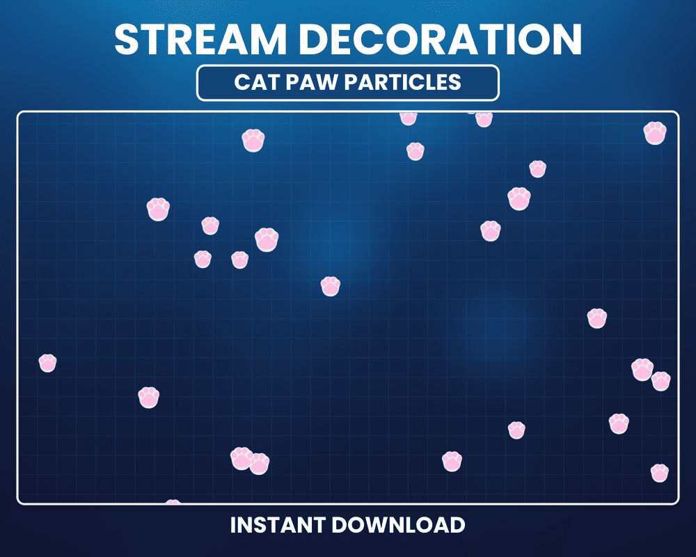 Animated Cat Pink Paw Stream Overlay – Twitch & Streamlabs Design
