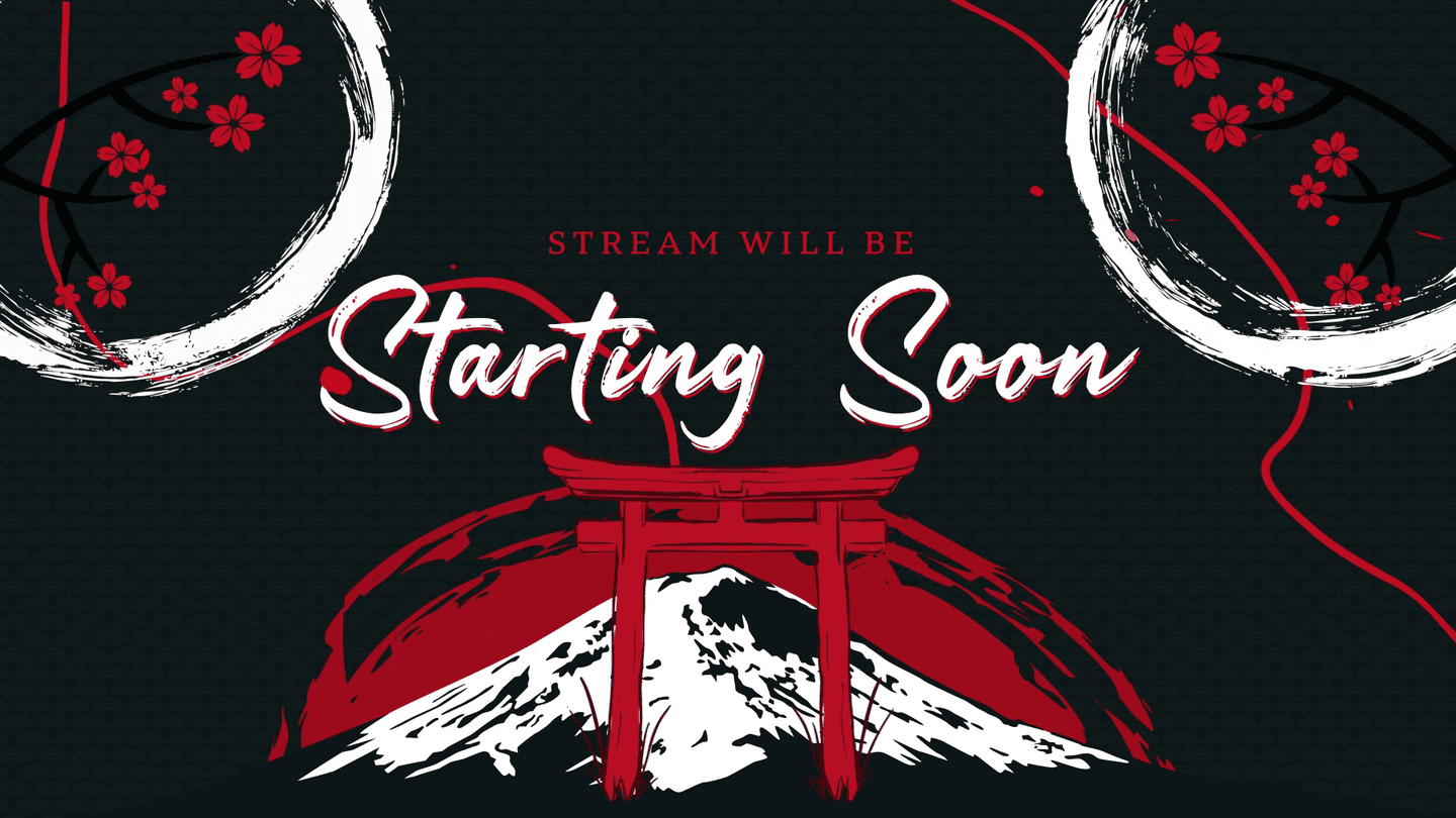 Black Bushido Samurai Stream Overlay – Sleek, Authentic Japanese Template for Streamers