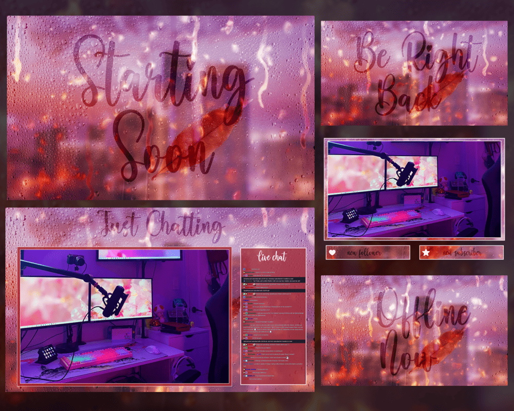 Animated Rain Text Stream Overlay – Dynamic and Modern Streaming Design