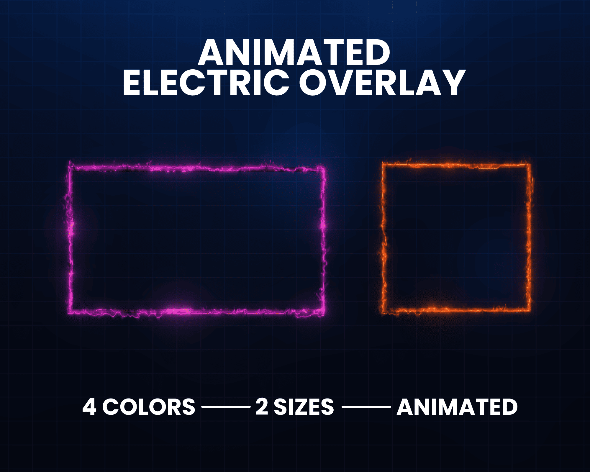 Electric Neon Animated Webcam Overlay |  Webcam Frame Border for Twitch, OBS, YouTube Streaming