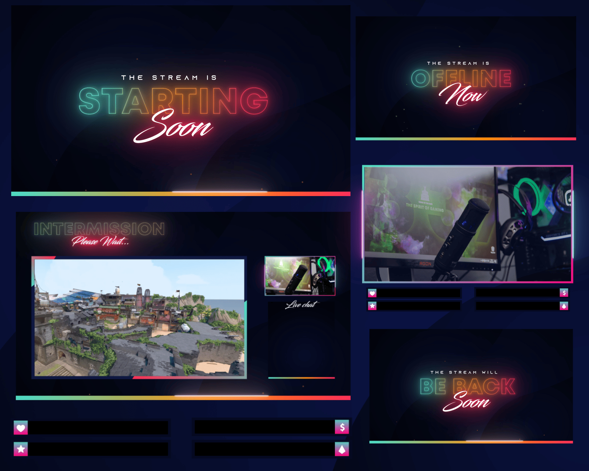 Neon Color Effect Stream Overlay – Vibrant, Animated, Futuristic Design for Twitch & YouTube