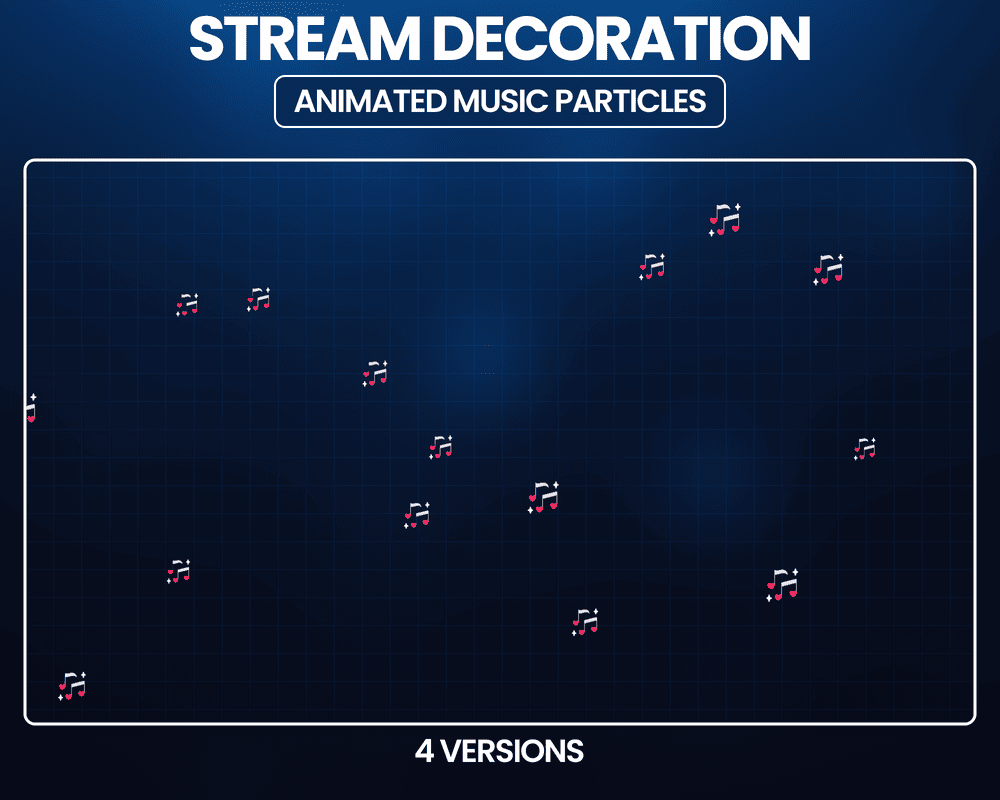 Animated Music Icon Particles Stream Overlays for Twitch & Streamlabs