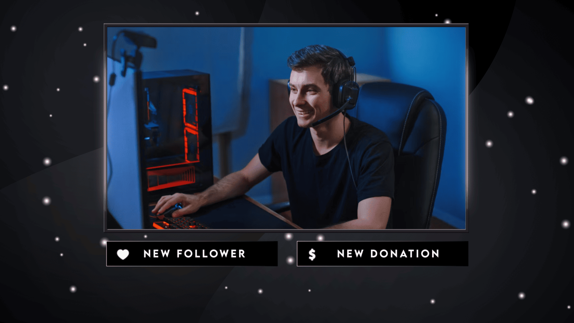 Black White Stream Overlay for Twitch & YouTube