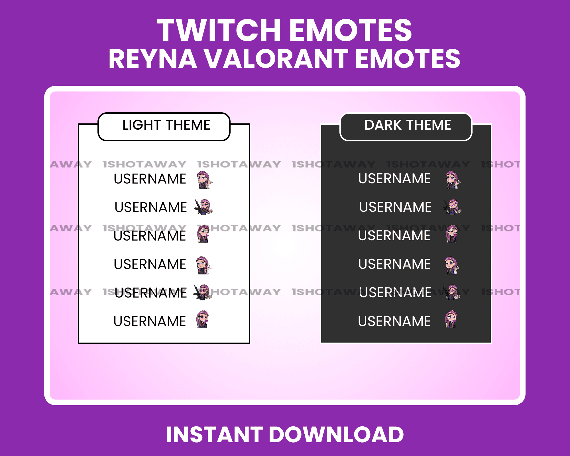 Cute Reyna Valorant Chibi Emotes – Perfect Stream Emotes for Twitch