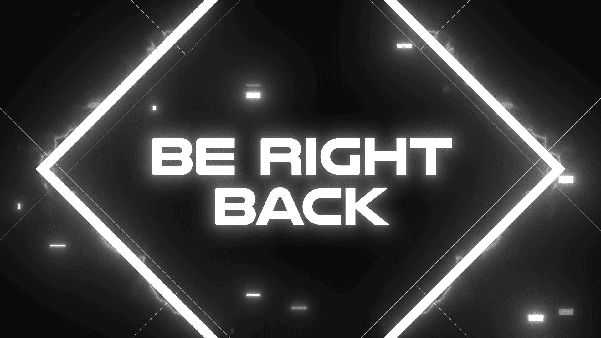 Neon Glitch Black & White Stream Overlay - Futuristic Stream Design