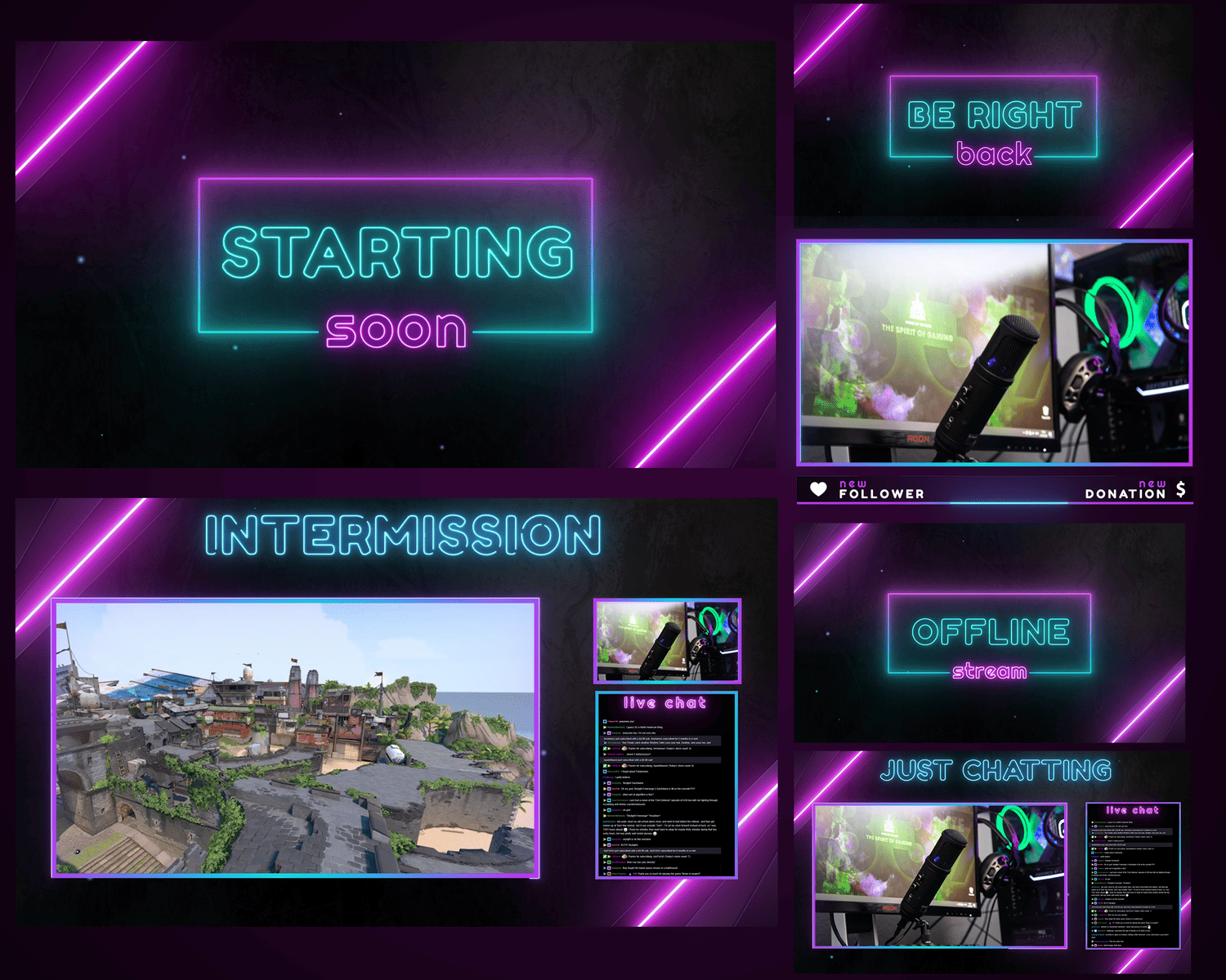 Neon Animated Overlay – Electric, Modern, Eye-Catching Template for Streaming 