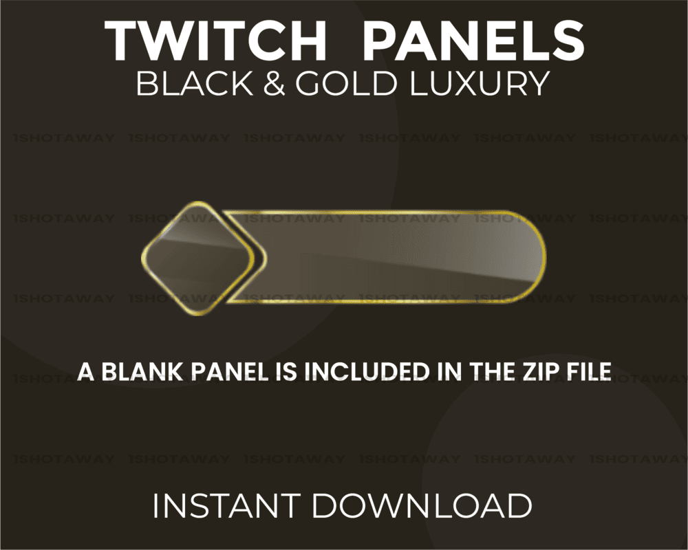 Black and Gold Luxury Stream Panels – Twitch & Streamlabs Templates