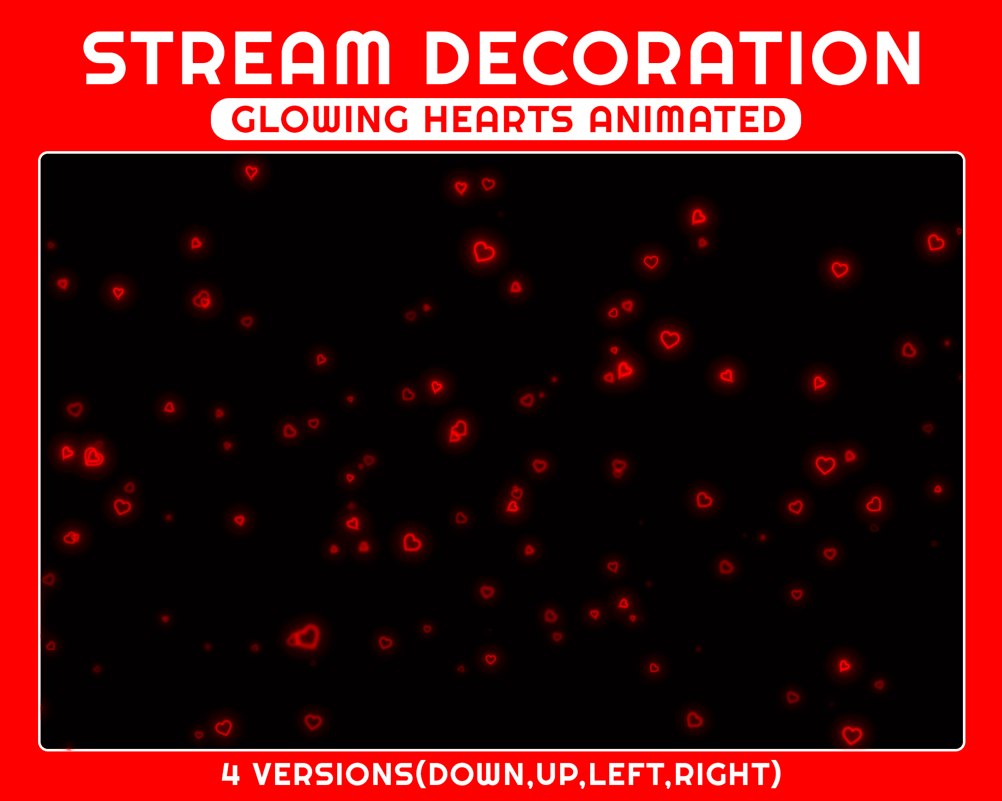 Red Hollow Glowing Heart Animated Stream Overlay – Twitch & OBS Streamlabs