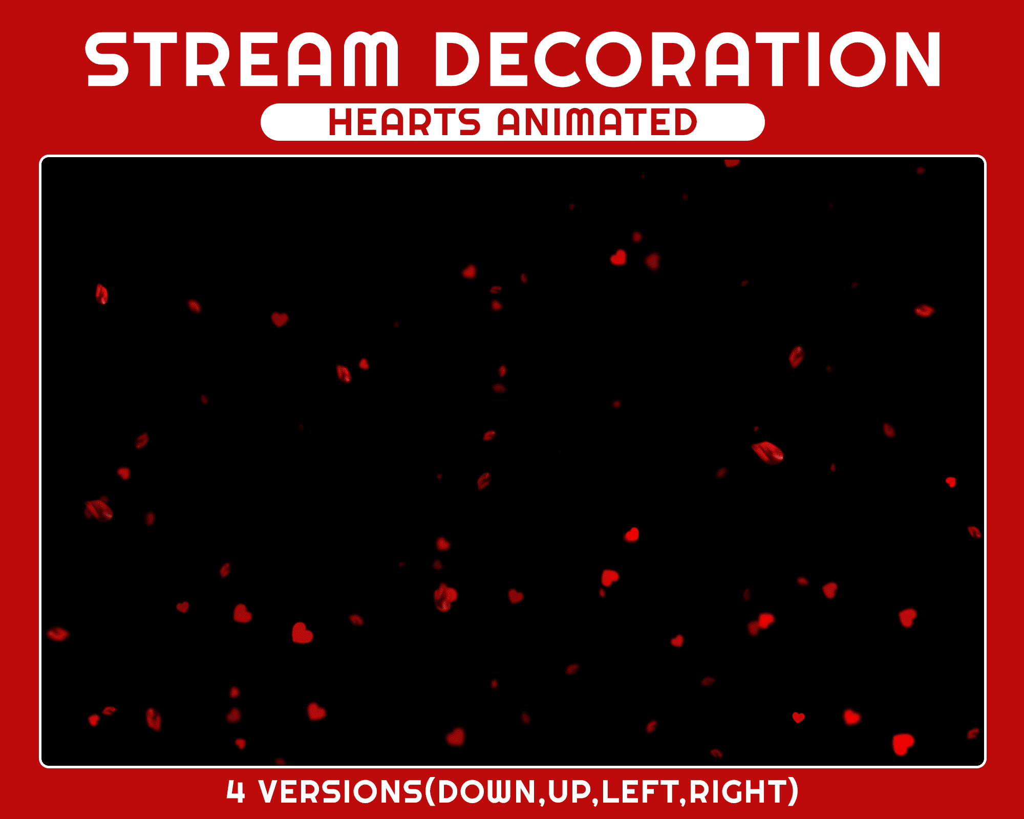 Red Heart Particles Animated Stream Overlay – Streamlabs & OBS Compatible