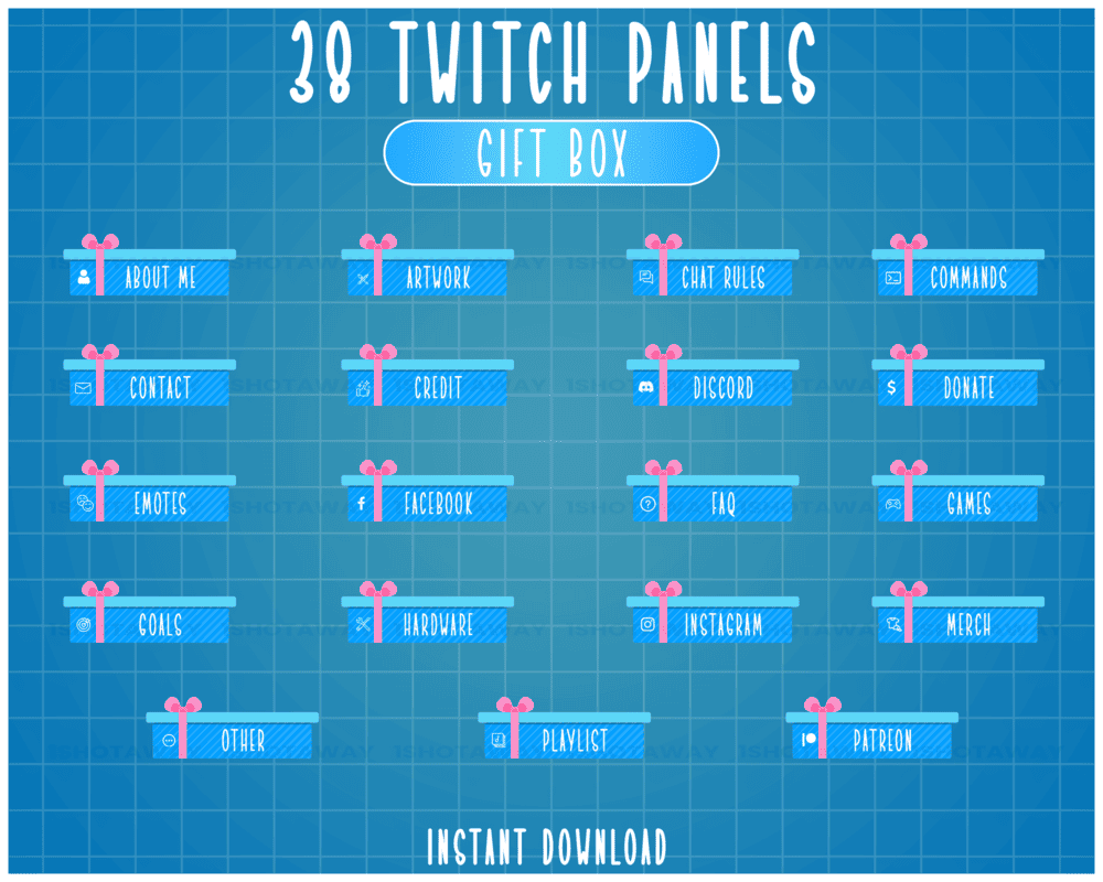 Giftbox Twitch Panel Template – Streamlabs & Animated Panels for Creators
