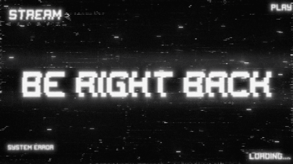 Animated VHS Black Twitch Stream Overlay – Tape Glitch Theme for OBS & YouTube