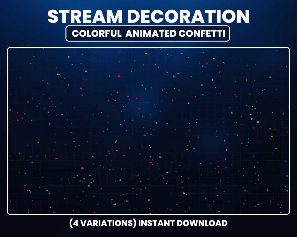 Neon Confetti Falling Stream Overlay – Animated Twitch & OBS Overlay