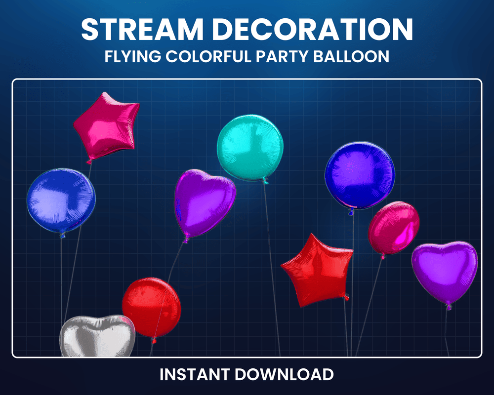 Flying Colorful Balloon Overlay – Animated Stream Overlay for Twitch