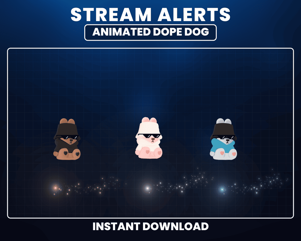 Cute Dog Stream Alerts Overlay – Twitch, Streamlabs & OBS Compatible