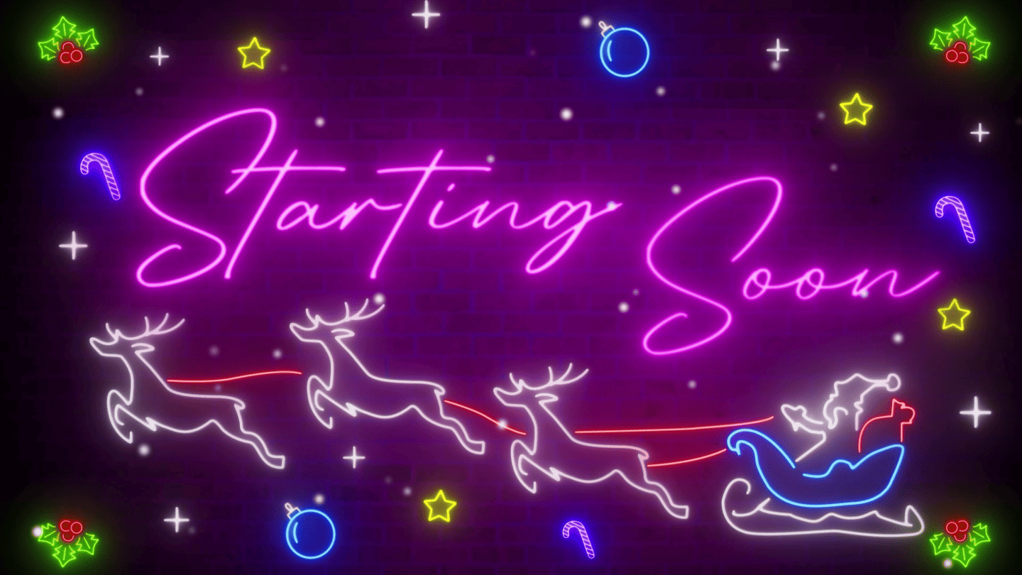 Animated Christmas Deer Neon Stream Overlay – Best for Twitch, OBS, and YouTube