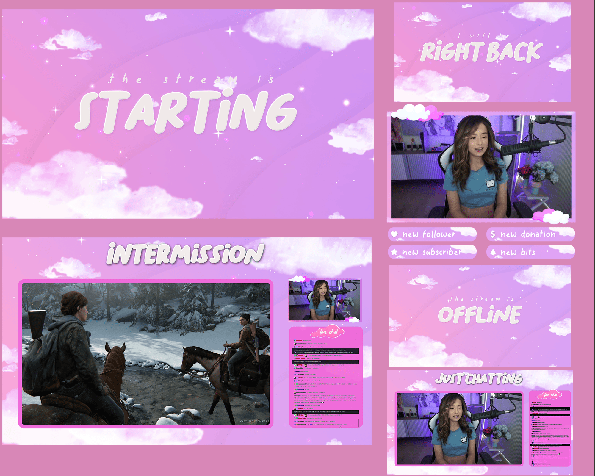 Dreamy Cloud Stream Overlay for Streamers – Cute & Cozy Template 