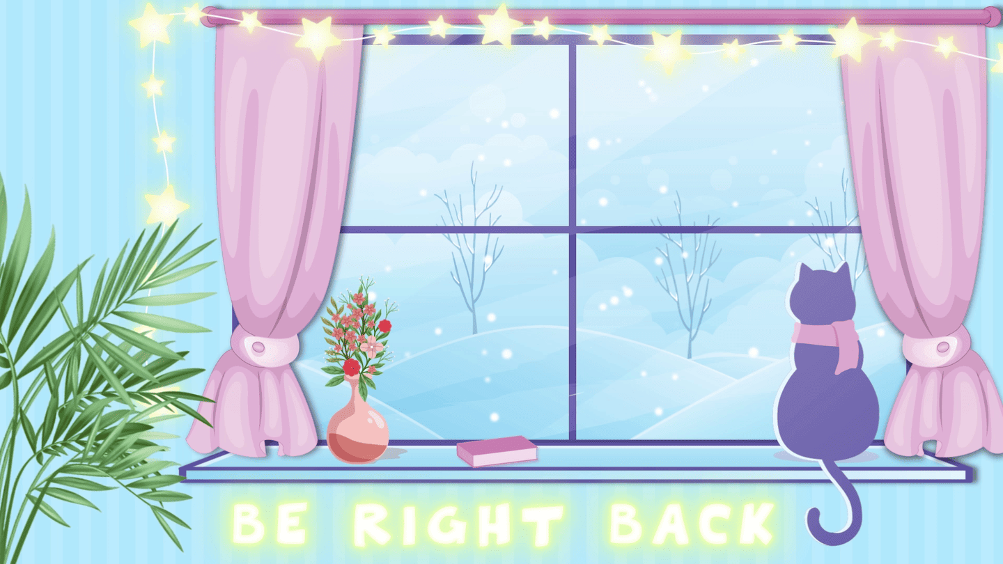 White Cat Lofi Blue Theme Twitch Overlay – Cozy, Chill, Aesthetic Stream Design