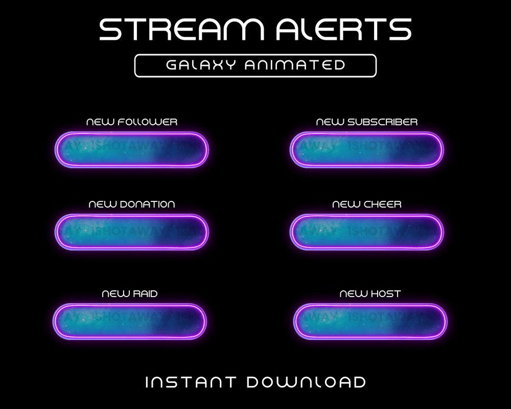Twitch Stream Alerts – Galaxy Theme Animated Alerts for OBS & More