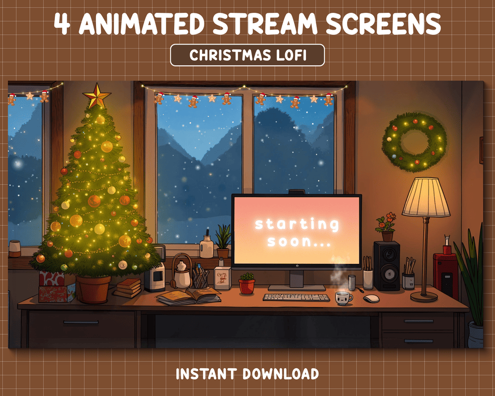 Christmas Cozy Stream Overlay for Twitch & YouTube