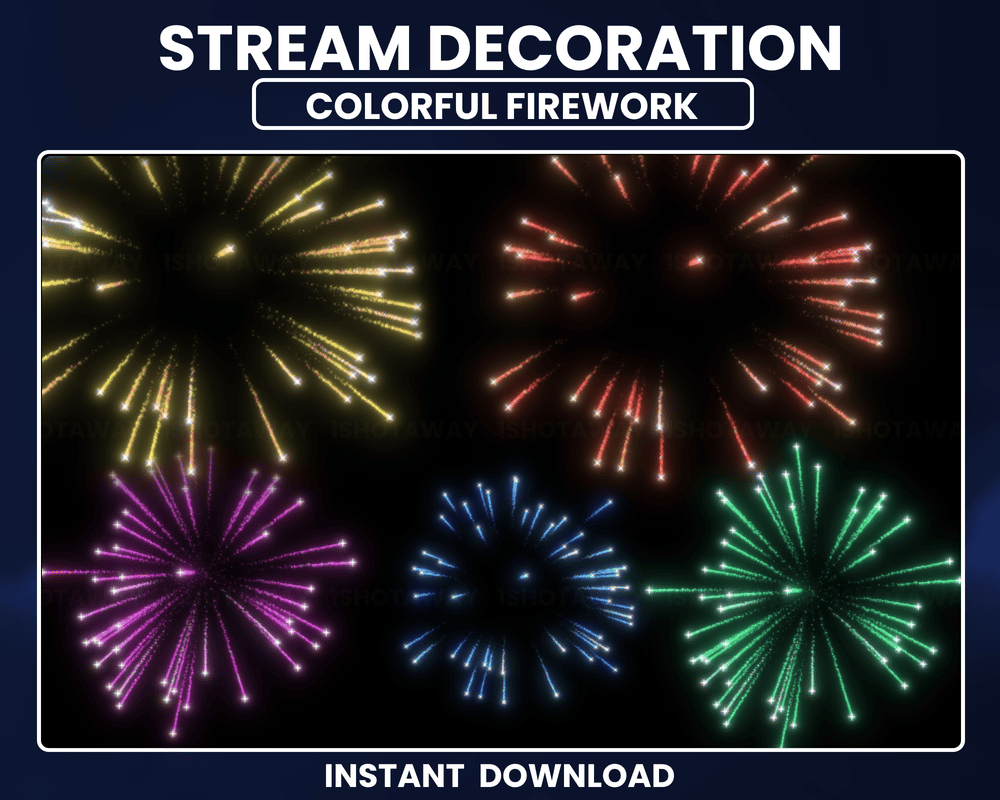 Colorful Firework Animated Stream Overlay for Twitch & OBS