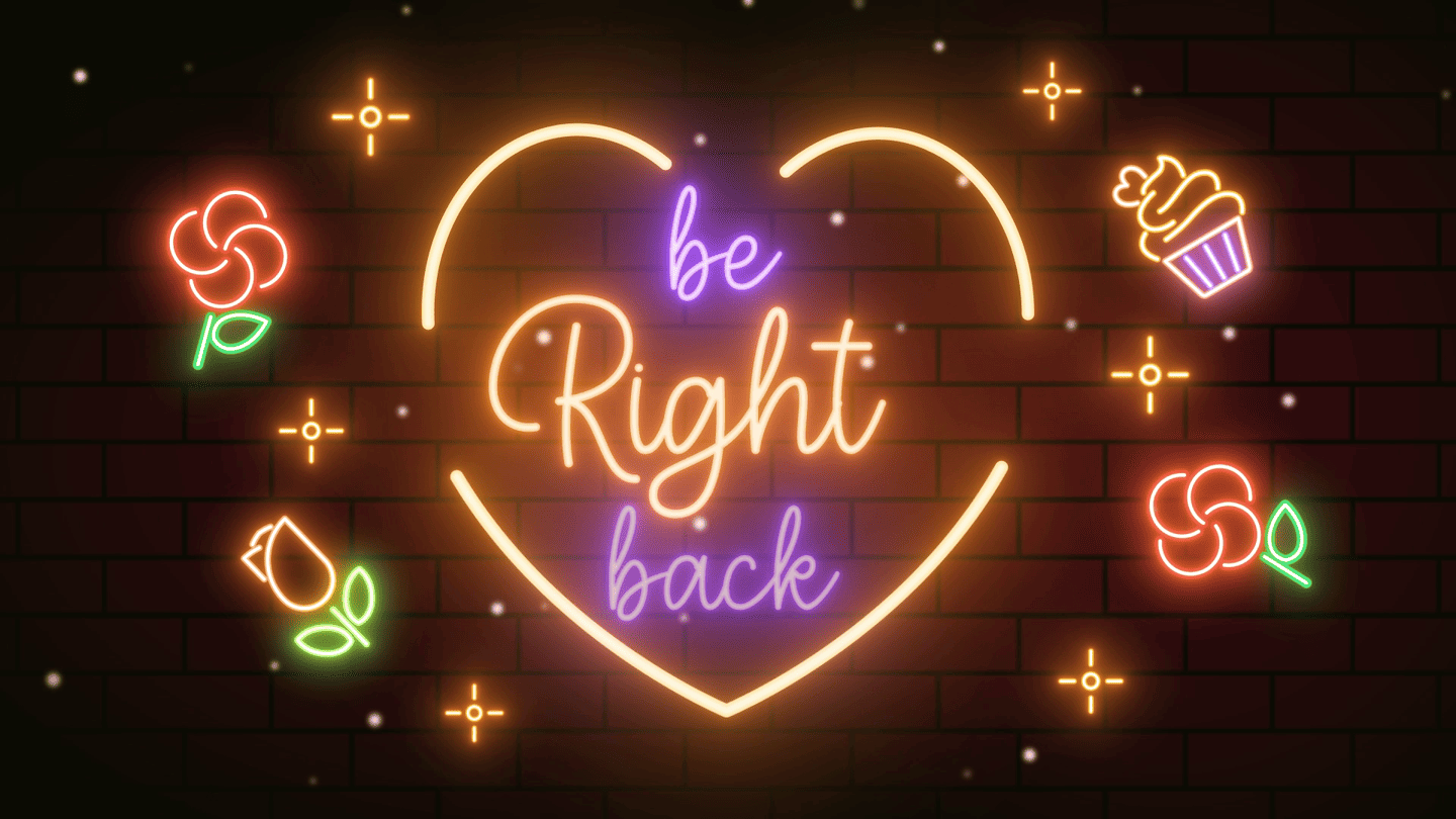 Valentine Neon Colorful Twitch Overlay – Vibrant, Romantic Stream Design