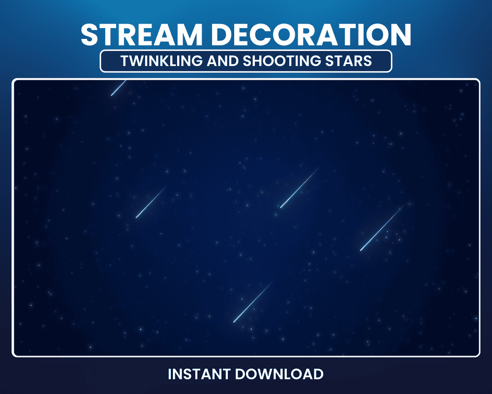 Animated Shooting Stars Stream Overlay for Twitch & Streamlabs