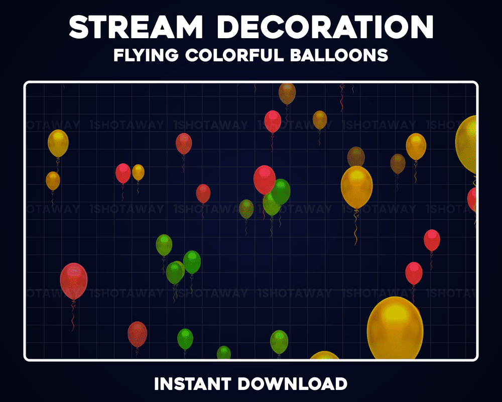 Ballon Flying Twitch Stream Overlay - Animated Overlays for OBS