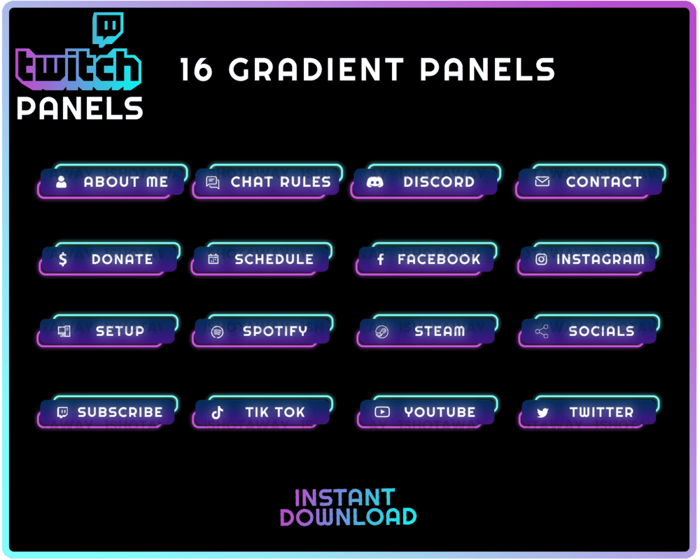 Best Twitch Neon Panels – Animated Stream Panels for Streamlabs & Kick