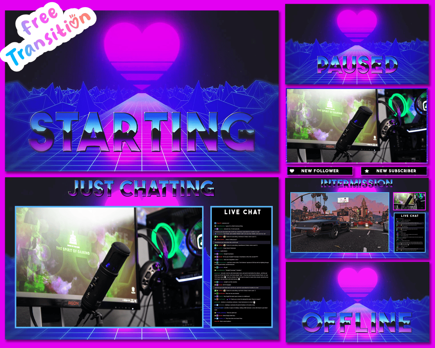 Valentine’s Retro Futuristic Overlay – Animated, Vibrant, Unique Template