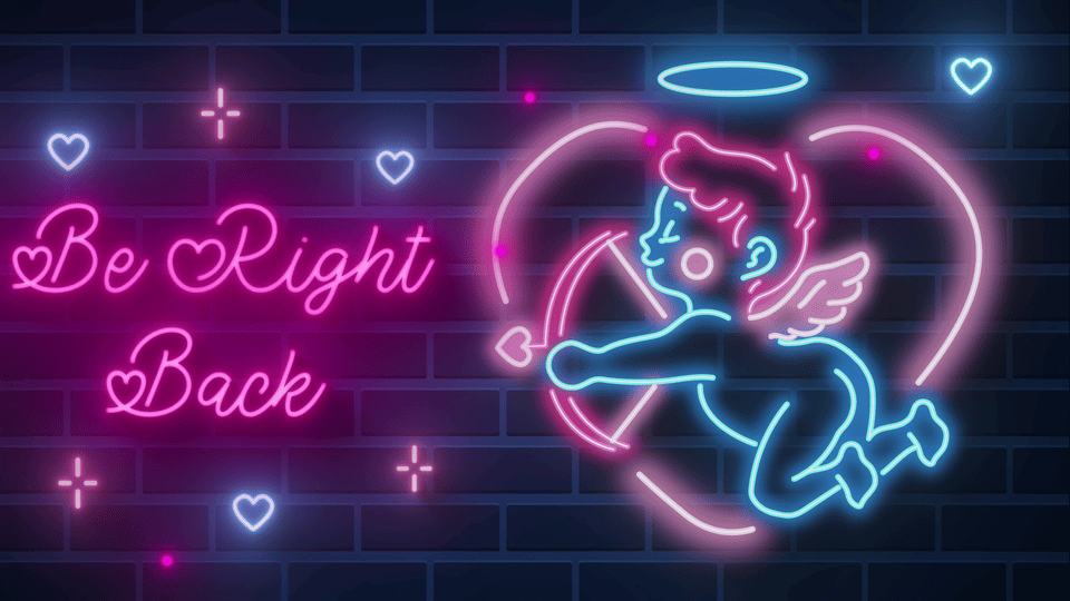 Animated Valentine Neon Twitch Stream Overlay – Love-Themed, Lively Streaming Template
