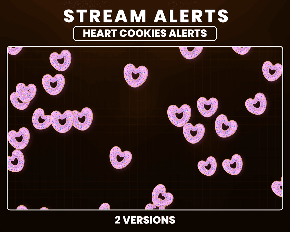 Animated Heart Cookies Twitch Overlay -- OBS & Streamlabs Stream Overlay
